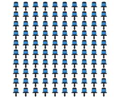 100 gocciolatori blu per irrigazione a 360 gradi, con sistema di irrigazione a goccia per tubo da 4/7 mm