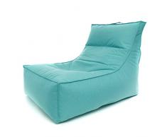 Ecopuf Leone Pouf Poltrona da giardino Chaise Longue per esterno tessuto Poliestere Impermeabile Waterproof con Tasca Laterale e maniglia