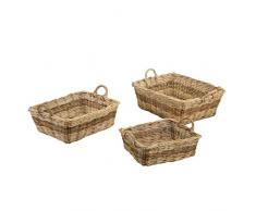 Vacchetti 4706540000 Cesta, Rattan, Multicolor, Piccolo, 3 unità