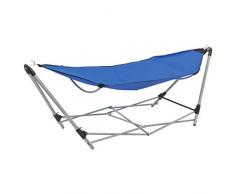 vidaXL Amaca con Supporto Pieghevole Blu Dondolo Sdraio Lettino Branda Letto