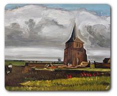 1art1 Vincent Van Gogh - La Vecchia Torre di Nuenen con Uomo AllAratro, 1884 Tappetino per Mouse (23 x 19cm)