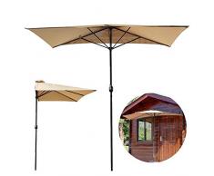 LYBC 270cm Ombrellone a semicerchio con Manovella,5 Costole,per Balcone,Terrazza,Ombrellone da Giardino,Poliestere 180g Protezione Solare Baldacchino