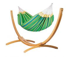 La Siesta Currambera Kiwi - Amaca Classica Doppia in Cotone con Supporto in in Abete FSC Certificato