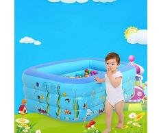 Piscina Rettangolare Bambino Gonfiabile idromassaggio idromassaggio Esterno Domestico Estate Bambini Spesso for Bambini Blu, Blu-260x165x65cm