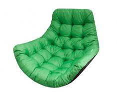 Cuscino per poltrona sospesa in polyrattan/rattan, imbottitura, cestino sospeso, cestino per altalena, cuscino per altalena, cuscino per schienale, colore verde