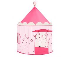 SONGMICS Tenda da Gioco Castello da Principessa per Ragazze e Bambini, Casetta dei Giochi per Interni ed Esterni, Tenda Portatile, Regalo per Bambini, Rosa LPT01PK