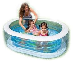 PandaG Piscina allaperto Bambini Pieghevoli Piscina Ovale Piscina Baby Trasparente