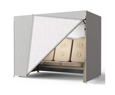 Judy1980 Copertura per dondolo da giardino a 3 posti, telo di protezione per altalena 190T Oxford impermeabile anti-UV, anti-polvere, 220 x 125 x 175 cm (grigio)