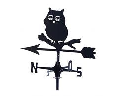 Segnavento Gufo Fatto a Mano Banderuola Fattoria Indicatore di direzione segnavento in Acciaio Inossidabile Nero per Giardino pensile allaperto Decorazione da Giardino Belle Decorazioni