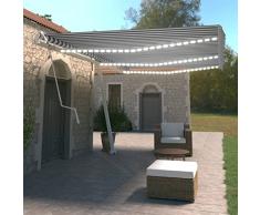 Festnight Tenda Automatica con Sensore Vento e LED, Tende Da Sole per Esterno, Tende Da Sole per Balconi, Tenda Da Sole per Balcone, 600x350 cm Blu Bianca