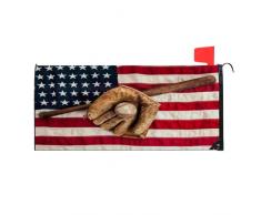 Vintage Bandiera Americana Cassetta Postale Copertura Magnetica di Grandi Dimensioni Sport Baseball Cassetta Postale Avvolge Lettera Postale Copre Giardino Giardino Giardino Decorazione
