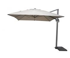 Stilè Ombrellone Decentrato da Giardino in Alluminio 3x4m Base Decentrata Telo Poliestere e Rotazione 360°