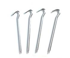 Silver C - 4 perni ganci di fissaggio in metallo per gazebo da giardino, tenda, casetta per bambini, tenda indiana, riparo da pesca