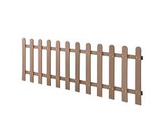 neu.holz Steccato per Giardino Recinzione WPC Legno Composito 200 x 60 cm con 12 Doghe Marrone