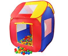 KIDUKU® Tenda gioco per bambini pop up + 200 palline + borsa per interni ed esternim