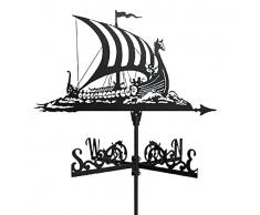 EQHAIR Segnavento, Banderuola AllAperto, Segnavento da Tetto, Segnavento Giardino Indicatore di Direzione del Vento, per Gazebo da Giardino Cortile della Fattoria Allaperto (Black)