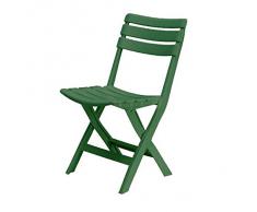 SEDIA PIEGHEVOLE IN PLASTICA VERDE PER GIARDINO ARREDO ESTERNO INTERNO