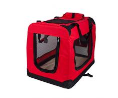 Mobiclinic, Balú, Trasportino per cani e gatti, Trasportino per animali domestici, Taglia M, Marchio europeo, Supporta 10kg, 57x38x44cm, Con finestra a rete, Ventilazione, Pieghevole, Rosso