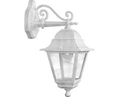 LANTERNA LANTERNE BIANCA BIANCHE DA GIARDINO CON BRACCIO ALTO BASSO 28X42H (BRACCIO BASSO)
