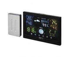 EMOS E6018 - Stazione meteorologica radio con sensore esterno e display touchscreen a colori + alimentatore, 13 funzioni: termometro, igrometro, barometro, previsioni meteo, orologio radiocontrollato