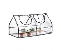 Relaxdays Serra per Orto, HxLxP: 60 x 120 x 60 cm, Telo in PVC con 2 Finestre, Coltivazioni da Giardinaggio, Trasparente