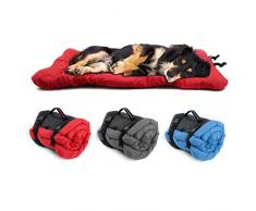 Danchen Letto per cani impermeabile, portatile, grande, 90 x 60 cm, materassino per cani, per interni casse, divano, auto, campeggio, viaggi, lavabile, antiscivolo, colore rosso
