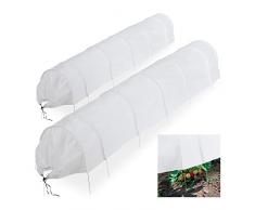 Relaxdays Serra per Orto con Archetti, Tunnel di 3,4 m, da Giardino, Protezione Piante da Uccelli e Parassiti, Bianco