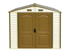 Ezooza casetta da Giardino in PVC StoreAll 245 x 161 cm Colore Beige e Marrone. Garanzia 15 Anni