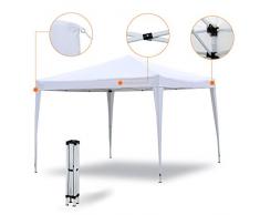 sekey giardino pavillon3 X 3 m Gazebo Pieghevole, utilizzabile come – Tenda gazebo da giardino, party e Fest, Tenda da campeggio e festival, mobili da giardino, da giardino Lauben, impermeabile, con due, pareti laterali, Bianco