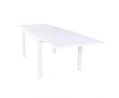 Milani Home s.r.l.s. Tavolo Rettangolare Allungabile in Alluminio da Esterno Giardino, per Ristorante Albergo di Design, Cm 135/270 X 90 X 75 H Colore Bianco