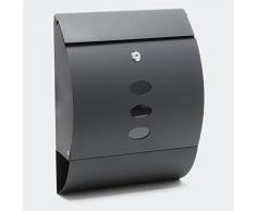 Cassetta postale di design V18 antracite, verniciata a polvere, montaggio a parete