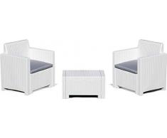Bica 9033 Set Alabama Terrace Salottino, White, 80x74x57 cm, Bianco, 155x150x79 cm