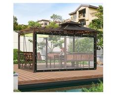 HSOQN Tende Trasparenti per Esterno Tende PVC Resistente Ripstop e Antivento Telo Antipioggia Pieghevole per Verande A Pergola Patio (Color : Clear, Size : 3x3m(9.8x9.8ft))