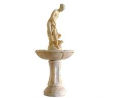 Stilista Fontana Decorativa - con Afrodite, in Poliresina, con Pompa, Design Antico, Ornamentale, Effetto Pietra, da Esterno e Interno - Fontanella con Acqua da Giardino, Terra