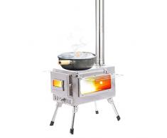Weatail Stufa Portatile da Tenda - Fornello da Campeggio Fornello da Tenda Caldo | Stufa a Legna da Esterno per Cucinare e Riscaldare allaperto, Stufa da Campeggio Pieghevole