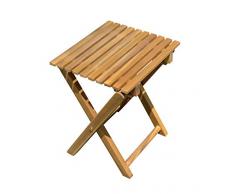 Spetebo Sgabello pieghevole in acacacia, 37 cm, effetto teak, in legno, da giardino, per piante
