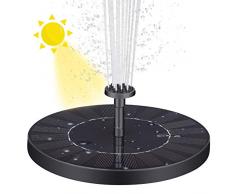VITCOCO Fontana Solare da Giardino, 2.5W Pompa Solare per Laghetto con Batteria, con 6 Ugelli, Pompa Solare Galleggiante Fontana per Laghetto, Bird Bath, Piccolo Stagno