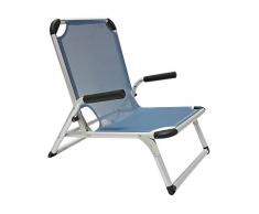 Homecall Sedia pieghevole da spiaggia in alluminio colore blu