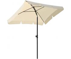 MVPower Ombrellone, 200 x 125cm Ombrellone da Giardino, Ombrellone Rettangolare UV UPF 50+, Ombrellone da Spiaggia Impermeabile con Meccanismo di Inclinazione, 180g/m², per Giardino, Balcone, Terrazza