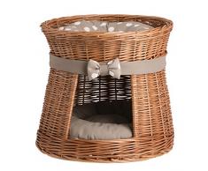 e-wicker24 - CestinoÂ in Vimini per Gatto, Cesto, Giallo Miele, 48 x 48 x 43 cm