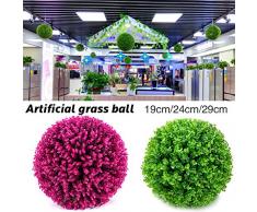 palla bosso artificiale topiaria pianta finta pianta decorativa palla simulata eucalipto erba palla verde globo per centro commerciale shopping natalizio natale decorazioni per la casa (2pcs, 19cm)