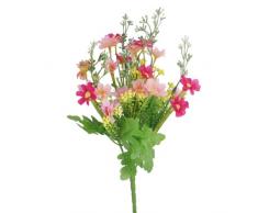 Mnixy 1 mazzo di fiori di cineraria artificiali, decorazione per ufficio e casa Rose red and Pink