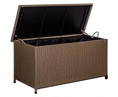 STILISTA Baule da Giardino Polyrattan, 122 x 62 x 56 cm, Impermeabile, Cassapanca, Multibox, 4 Colori - Portaoggetti, Baule, Box da Esterno, Giardino