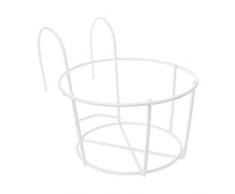 Correndo Balcone Rotondo Vaso di Fiori Cesto Ferro Ringhiera Recinzione Appeso Vaso Vaso Piante Stand Titolare Decorazione Giardino