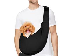 PETLOFT Reversibile Borsa Trasportino Zaino, Borsa da Trasporto per Cani Piccoli, Adjustable Borsa a Tracolla, Cross-Body Pet Sling Carrier con Gancio per Collare per Cane/Gatto Fino a 4.99kg