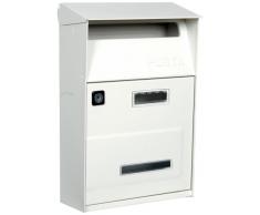 Arregui 2006/W Postale Individuale in Acciaio, Cassetta della Posta da Parete, Dimensione S (DIN A5), con Finestra di Visualizzazione, Bianco, 32,5 x 22 x 11 cm