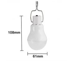 Lampadina a Led a energia solare portatile a Led 0,8 W, luce a energia solare, con pannello solare per illuminazione esterni per campeggio, pesca, escursionismo