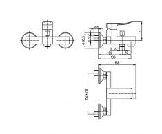 Yellowshop - Miscelatore esterno vasca con kit duplex Jacuzzi mod. Tank