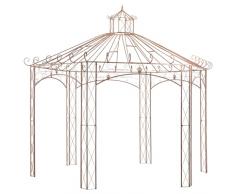 vidaXL Padiglione da Giardino Stabile per Piante Rampicanti Stile Vintage Design ad Arco Resistente Gazebo Tendone Chiosco Marrone Anticato in Ferro