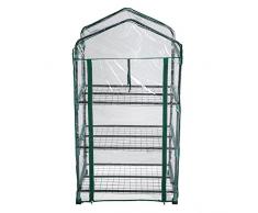 TecTake Serra da Giardino in Acciaio e PVC per Piante - Modelli Differenti - (69x49x133cm con 3 Ripiani | No. 401862)